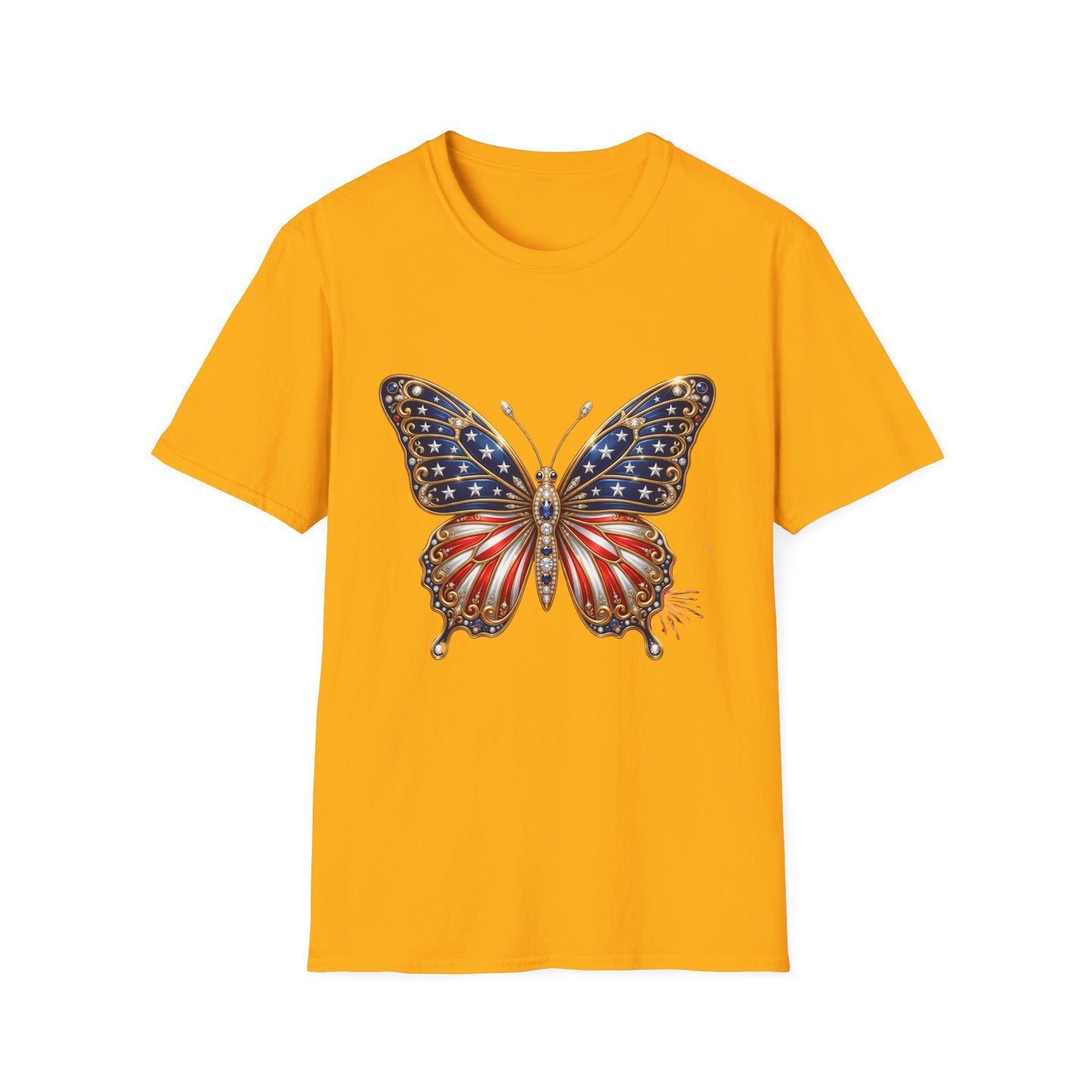 American Flag Butterfly T-Shirt — Patriotic Stars & Stripes Tee