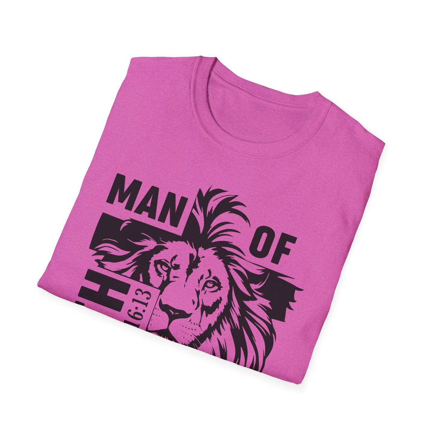 Man of Faith – Lion of Strength Softstyle Tee   Man of Faith Lion Design - Christian Apparel