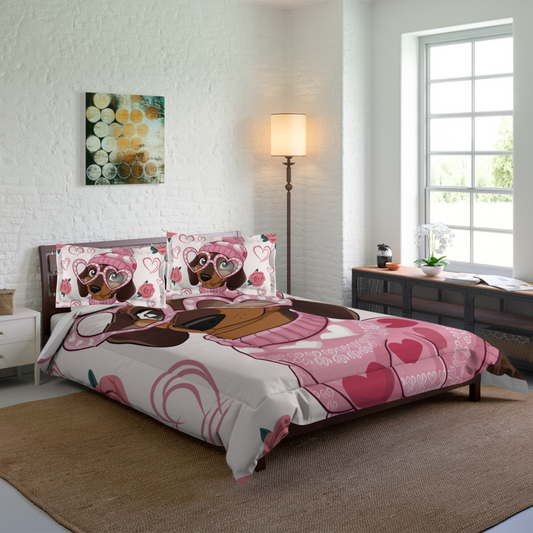 Cozy Dachshund Comforter / Matching Pillow Shams & Curtains Also Available!