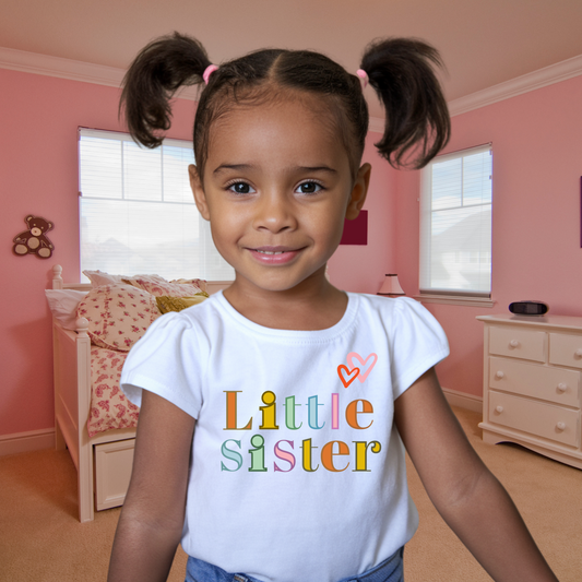Little Sister Cute & Colorful - T-Shirt for SIBLINGS