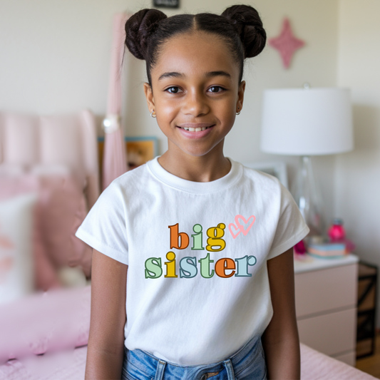 Big Sister Cute & Colorful-Tee for Siblings