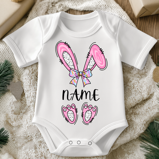 Personalized Bunny Ears Infant Bodysuit - Cute Spring Baby Outfit