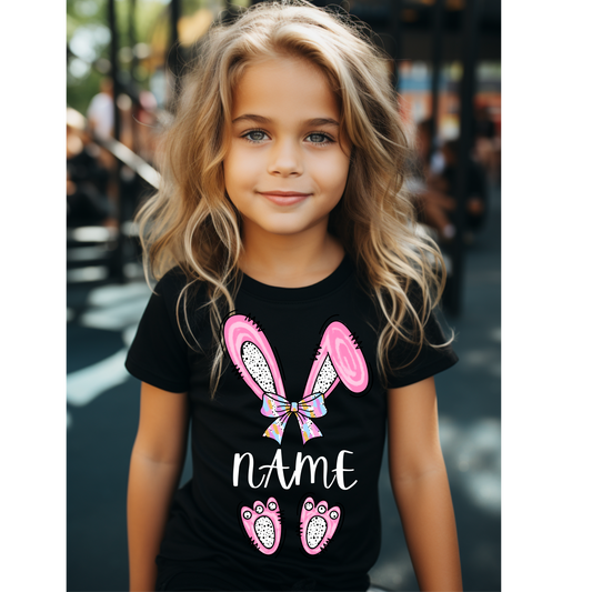 Personalized Kids Bunny Tee - Spring & Easter Fun