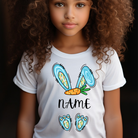 Personalized Kids Bunny Tee - Spring & Easter Fun