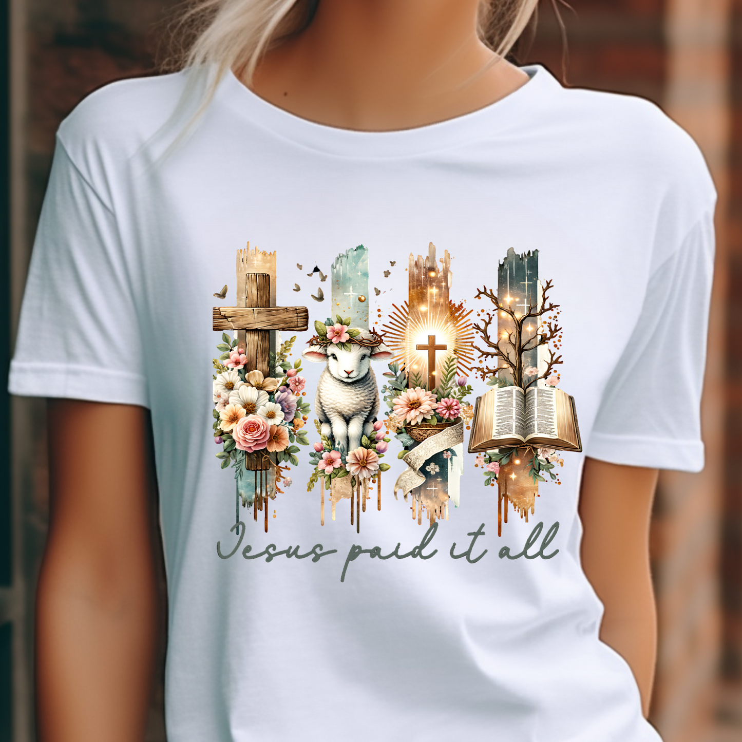 Jesus Paid It All Graphic Tee – Inspirational Christian Shirt