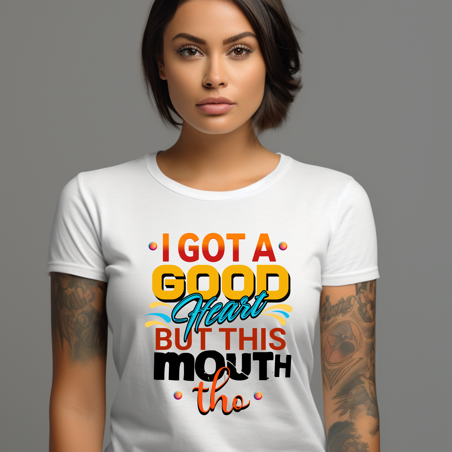 "Good Heart, Spicy Mouth – The Perfect Balance!' T-Shirt