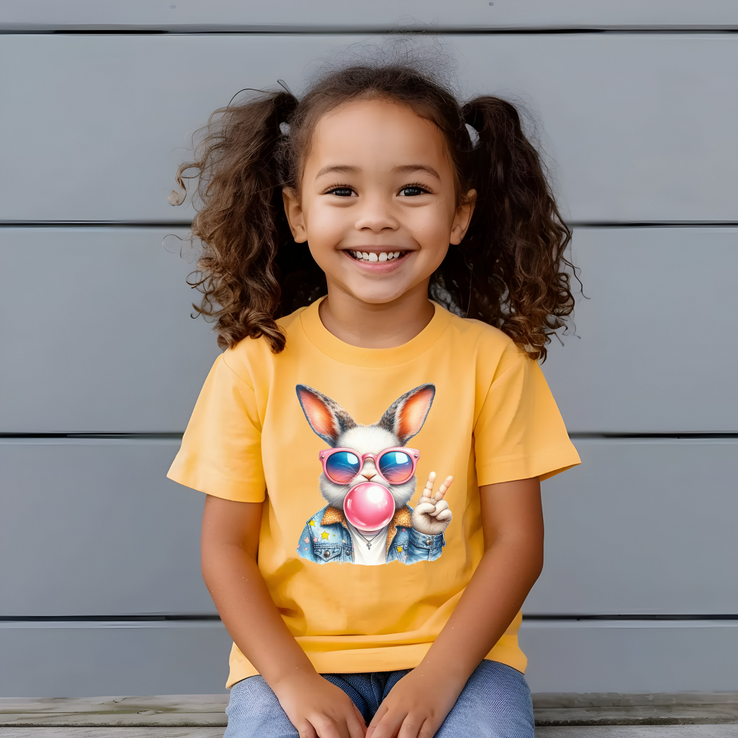 "Cool Bunny Vibes – Hop Into Style!" 🐰😎 Kids- T-Shirt