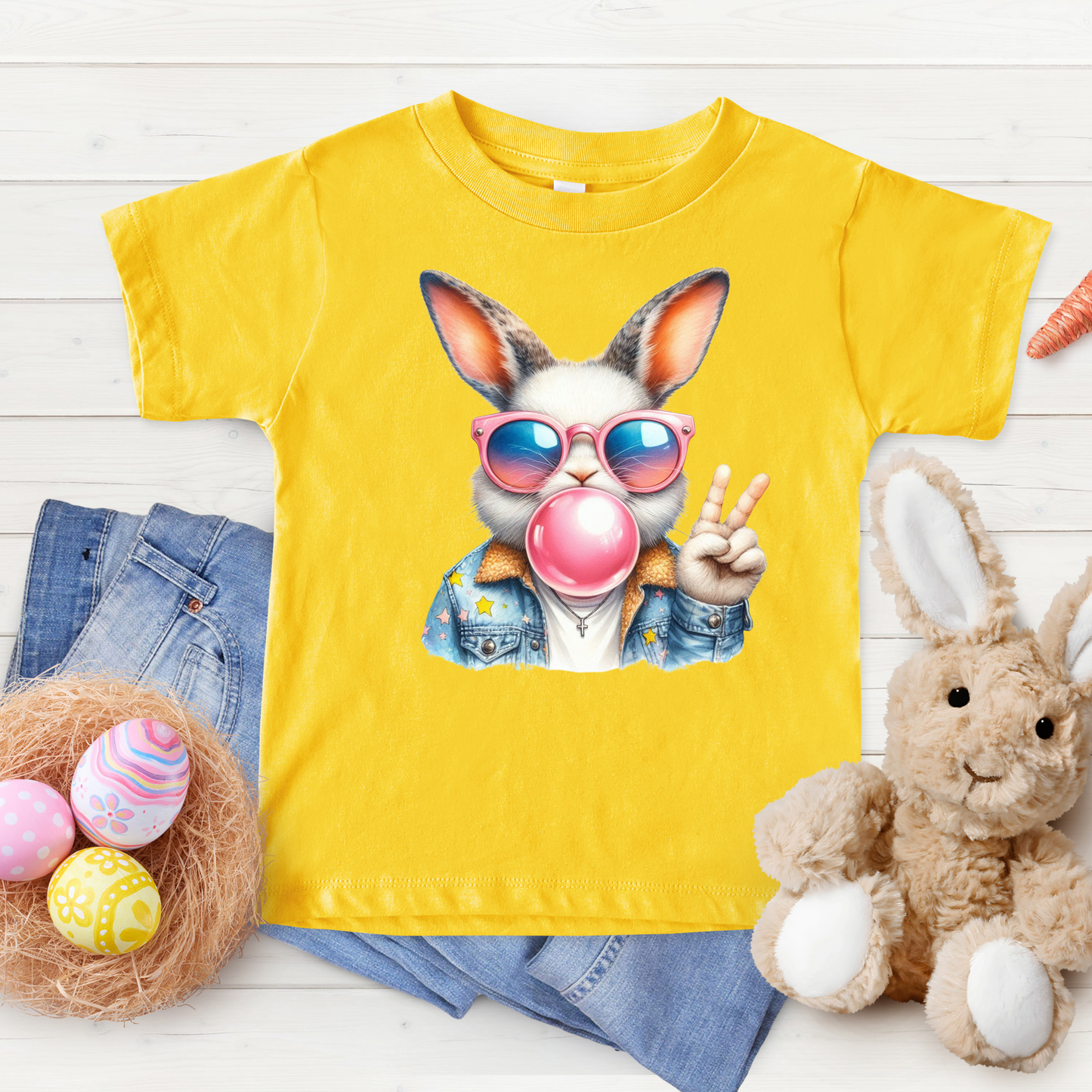 "Cool Bunny Vibes – Hop Into Style!" 🐰😎 Kids- T-Shirt