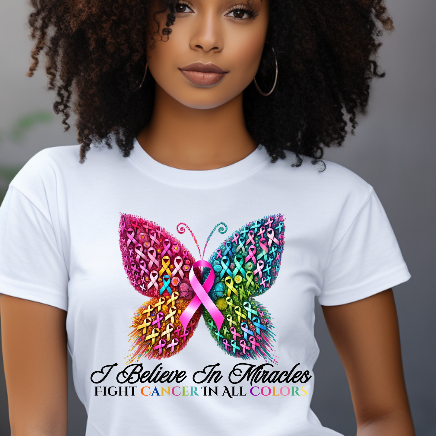 I Believe in Miracles Butterfly Cancer T-Shirt