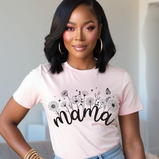 Floral Mama Vibes Tee – Bloom with Love Perfect Gift for Mother's Day