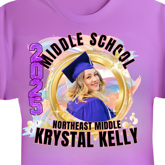 "Middle School Grad Vibes "Class of 2025 Star Unisex Softstyle
