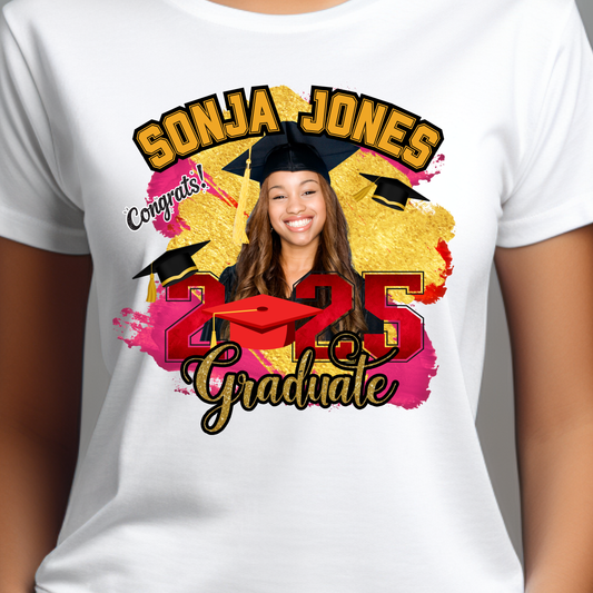 Congrats Graduate 2025 Tee – Custom Name & Picture Design