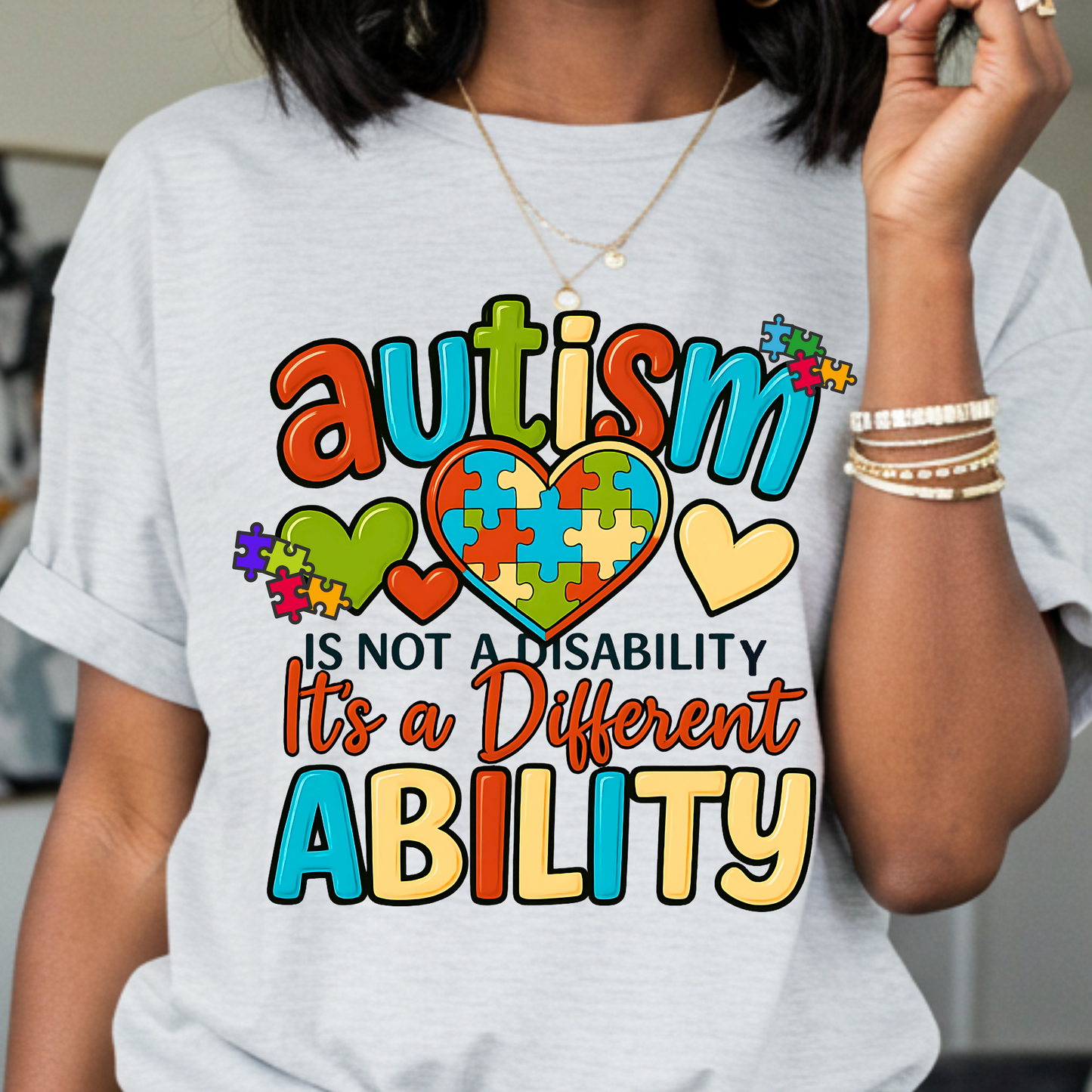 Autism Empowerment T-Shirt – Bold Puzzle Heart Statement