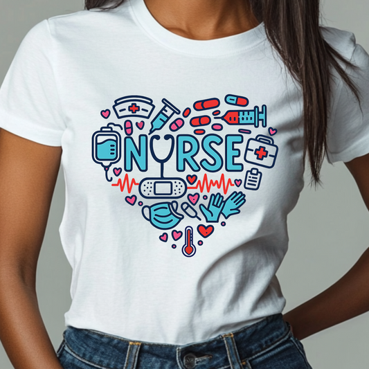 Heart of a Nurse – Medical Icons Appreciation T-Shirt