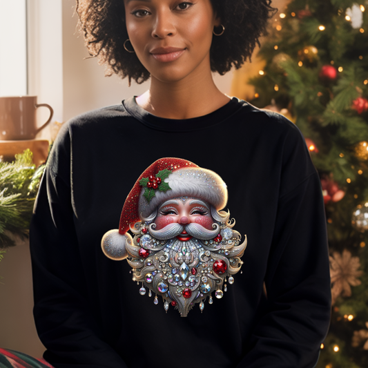 Vintage Santa Face Christmas Crewneck Sweatshirt