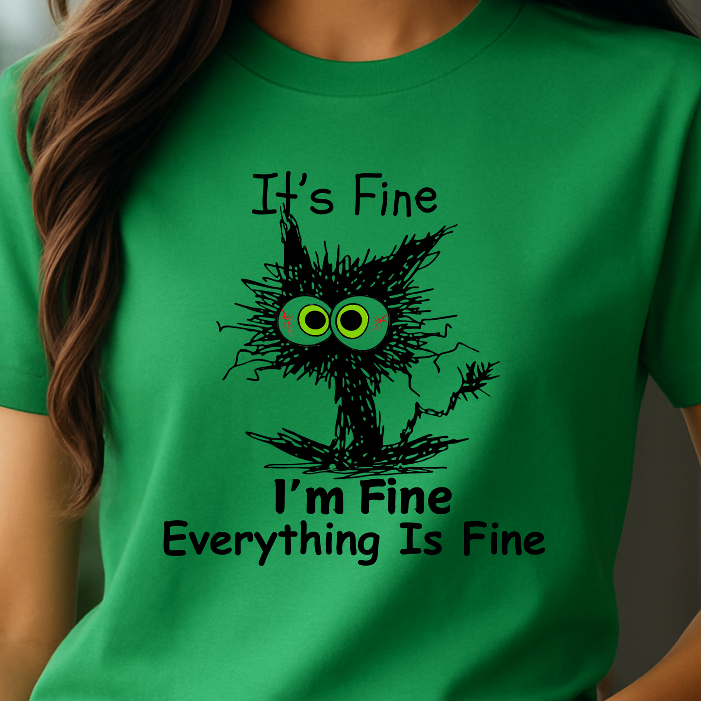 👉 “Funny Cat Graphic Tee – Crazy Eyes Cartoon Shirt”
