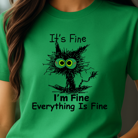 👉 “Funny Cat Graphic Tee – Crazy Eyes Cartoon Shirt”