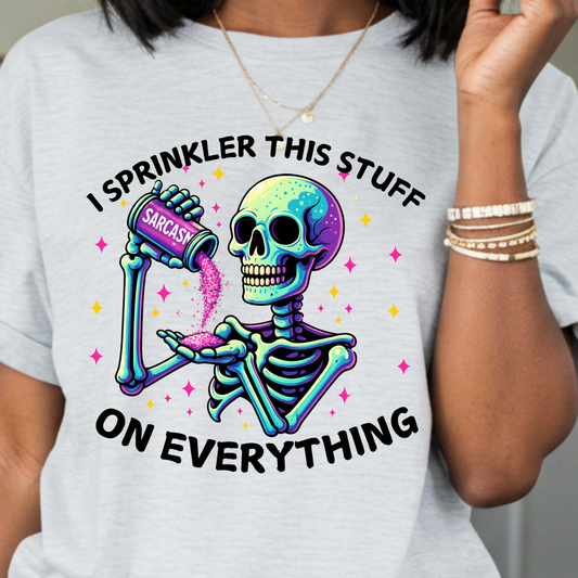 Sarcasm Skeleton Shirt – Funny Gothic Graphic Tee, Neon Skeleton Humor Shirt, Dark Humor Aesthetic Tee
