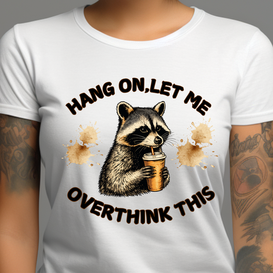Cute Raccoon Coffee T-Shirt | Funny Animal Lover Tee | Cozy Aesthetic Graphic Shirt