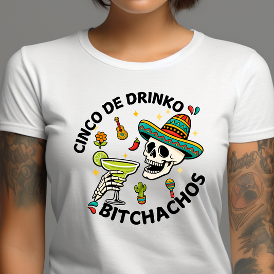 Cinco de Drinko T-Shirt – Funny Mexican Fiesta Skull Margarita Tee