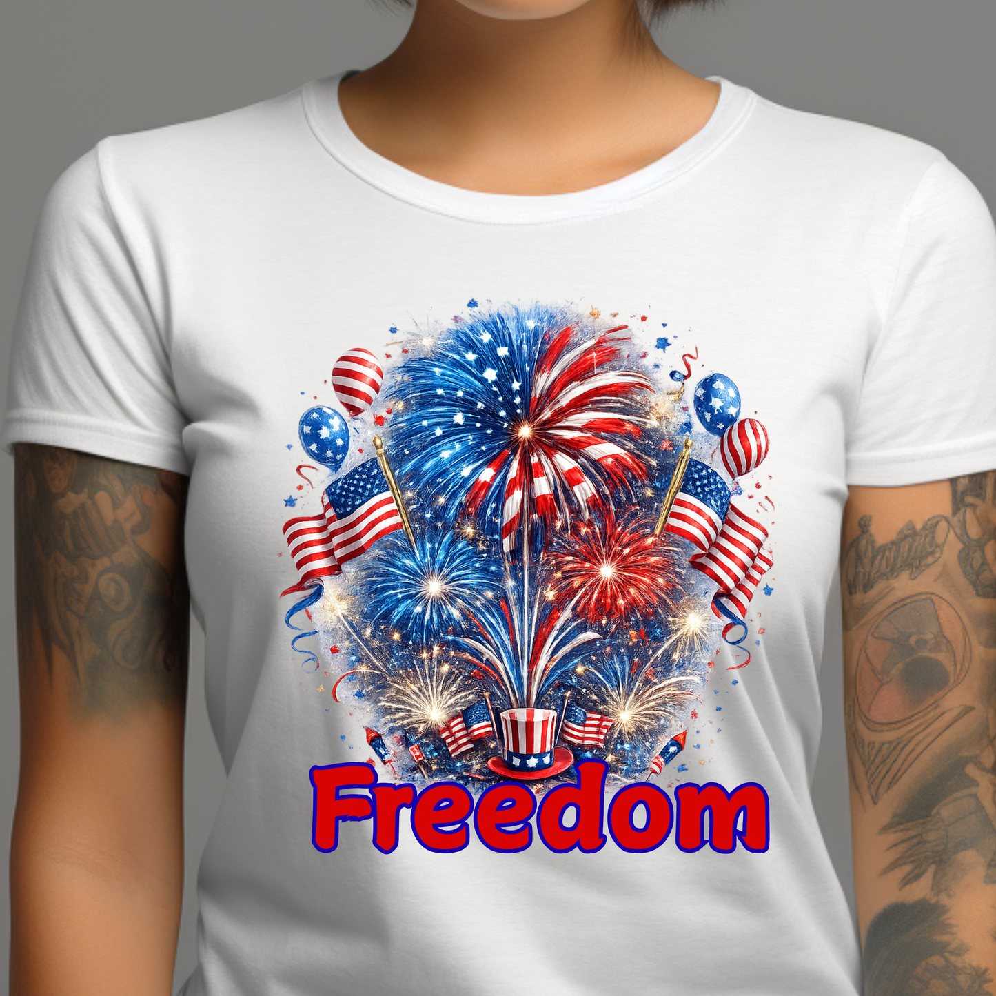 Freedom Fireworks T-Shirt — Patriotic 4th of July Tee