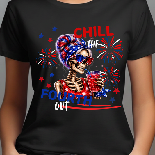 4th of July 'Chill' Skull Tee — Patriotic Fireworks Graphic T-Shirt