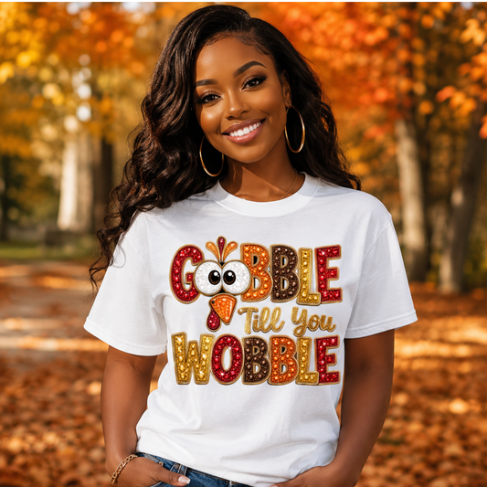 Thanksgiving 'Gobble Till You Wobble' T-Shirt