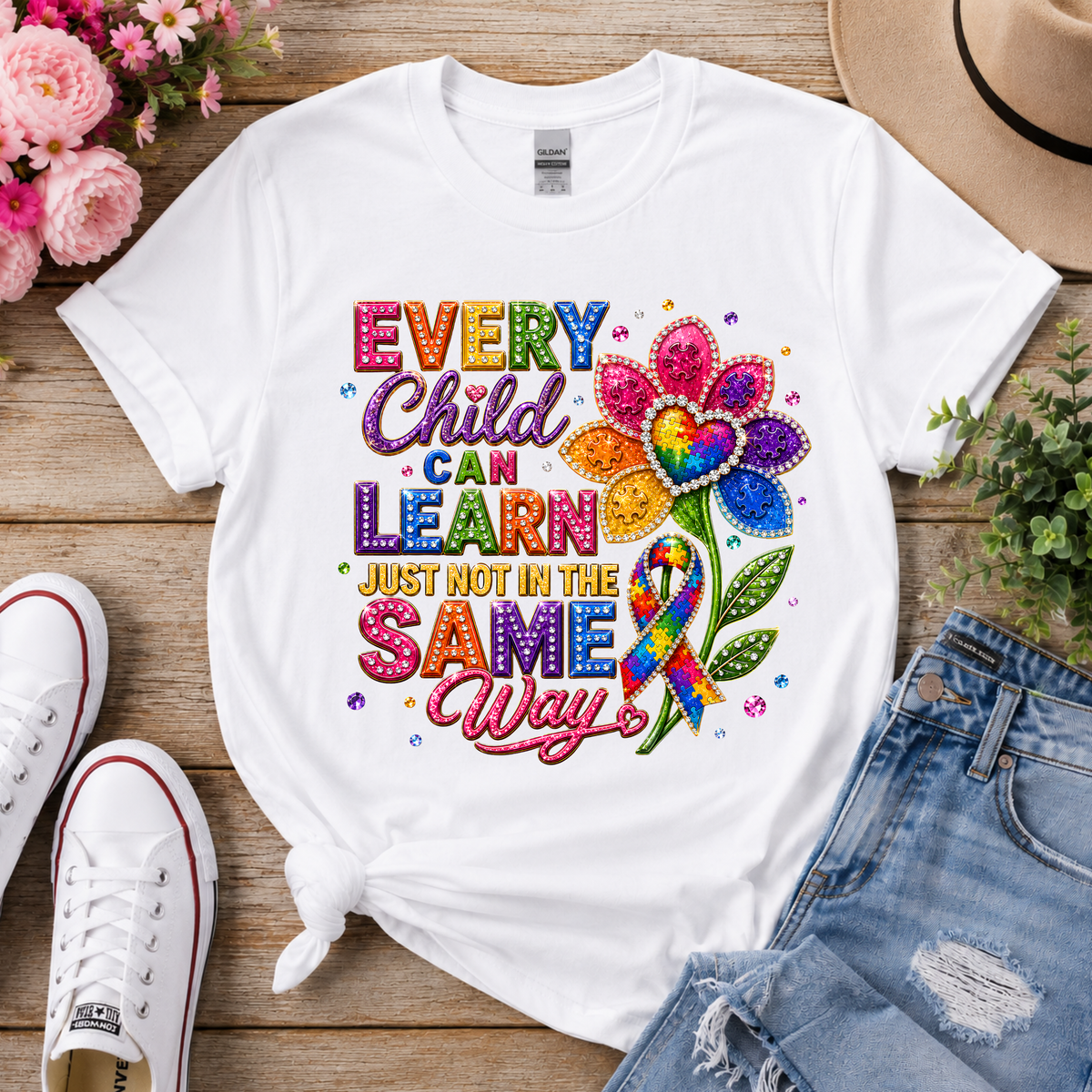 Every Child Can Learn T-Shirt — Colorful Inclusive Education Tee