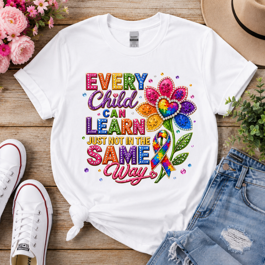 Every Child Can Learn T-Shirt — Colorful Inclusive Education Tee