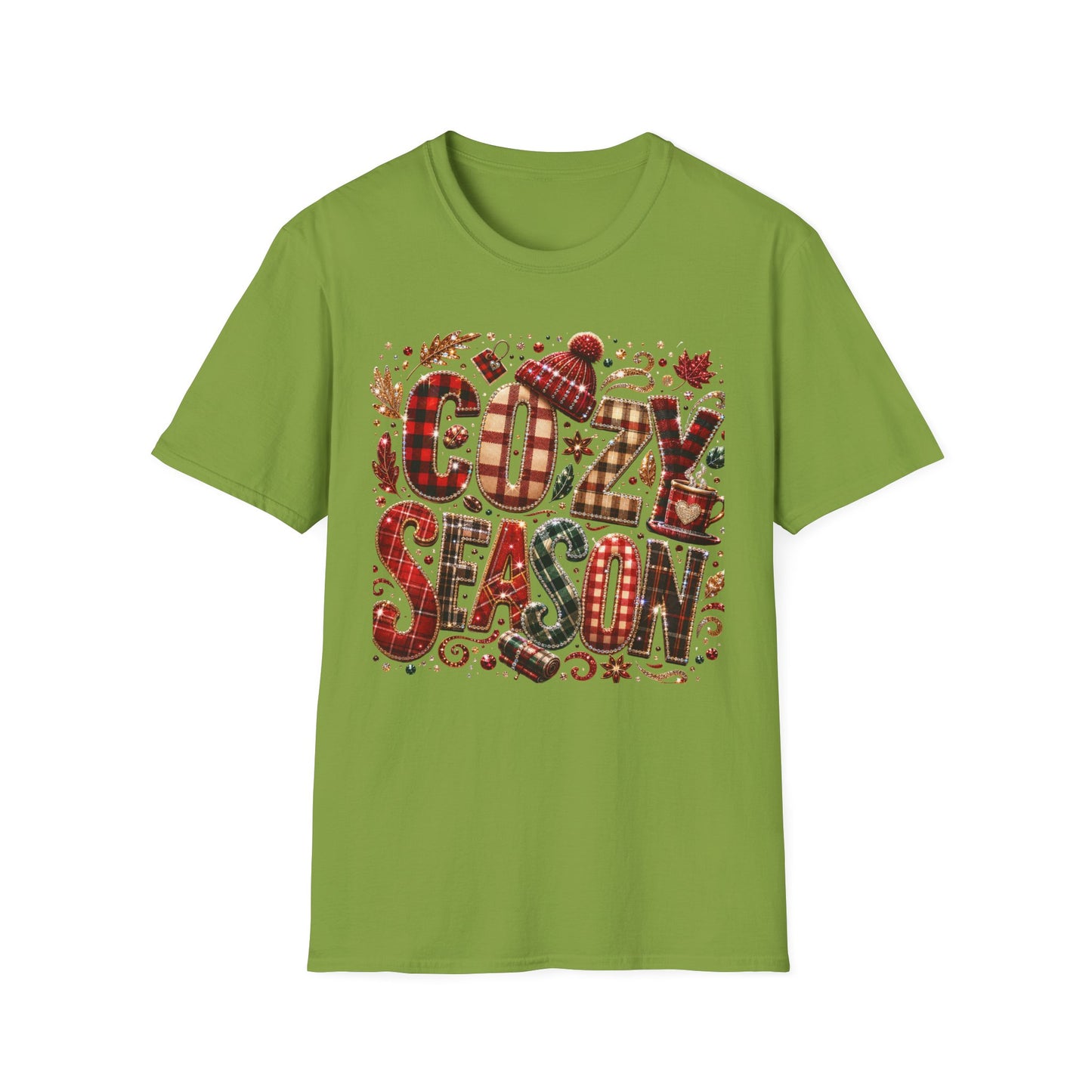 Cozy Season T-Shirt — Plaid Winter Holiday Graphic