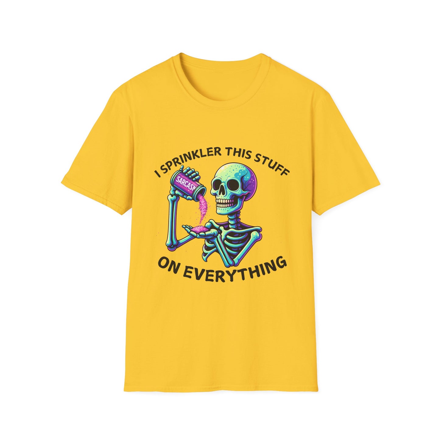 Sarcasm Skeleton Shirt – Funny Gothic Graphic Tee, Neon Skeleton Humor Shirt, Dark Humor Aesthetic Tee
