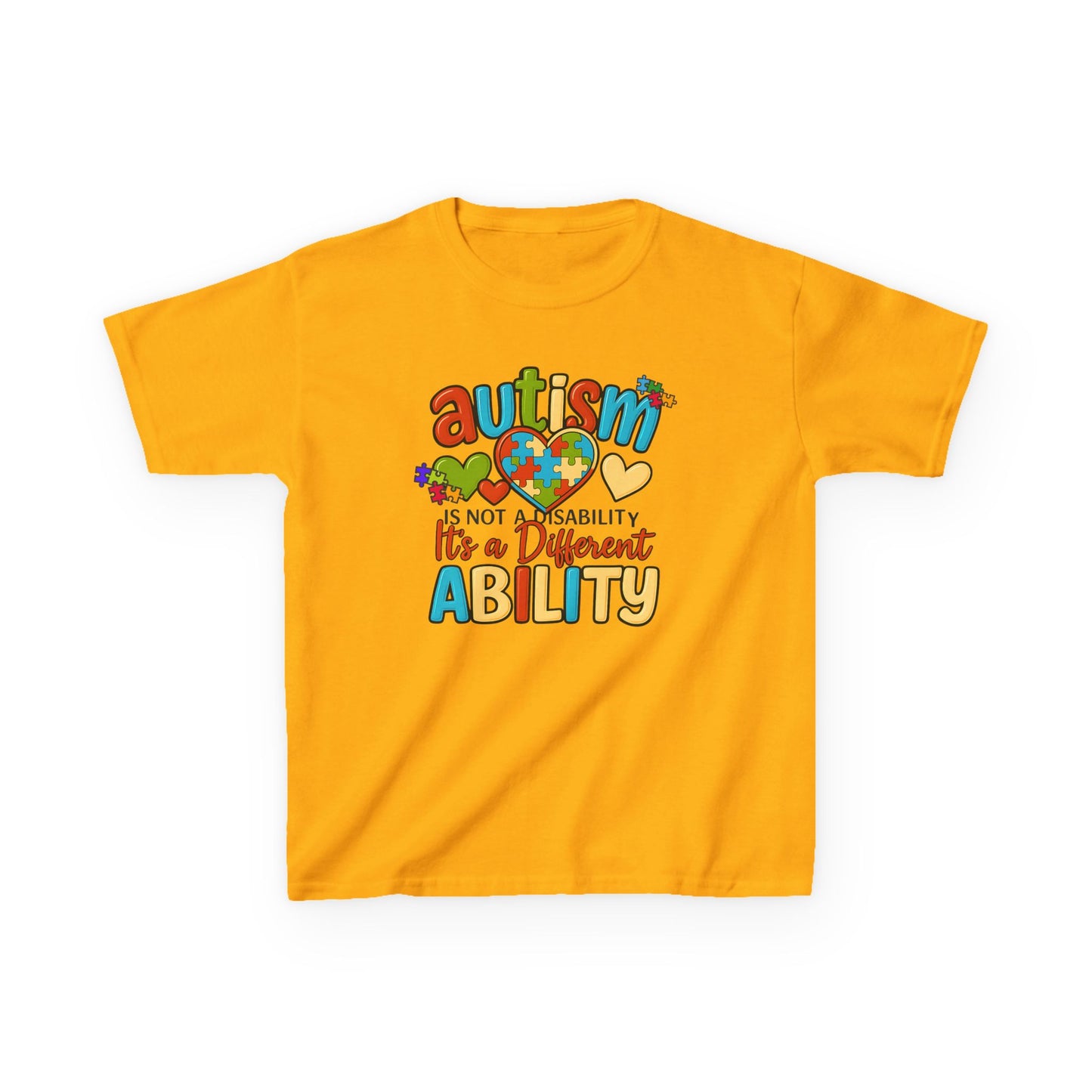 Inspirational Autism Graphic Tee  Not a Disability, Just a Different Ability