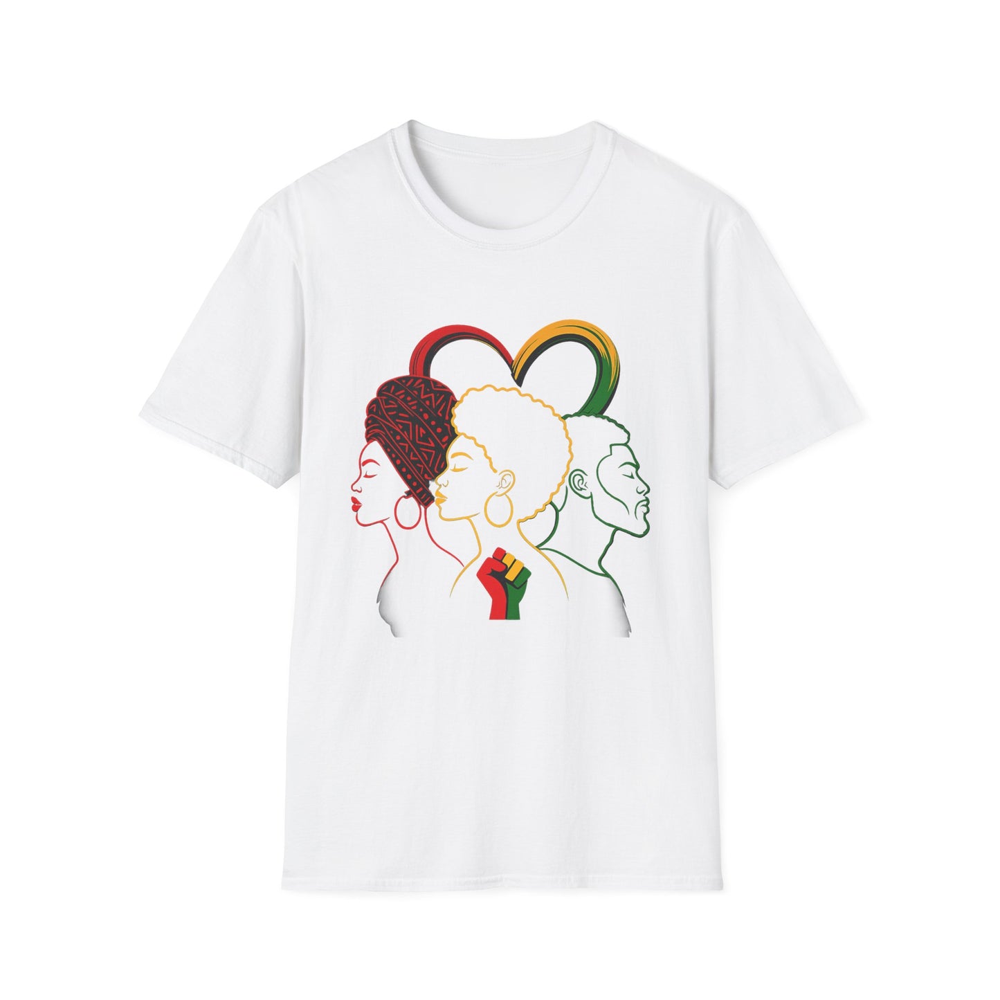 Afro Heart T-Shirt — Black Pride Outline Design