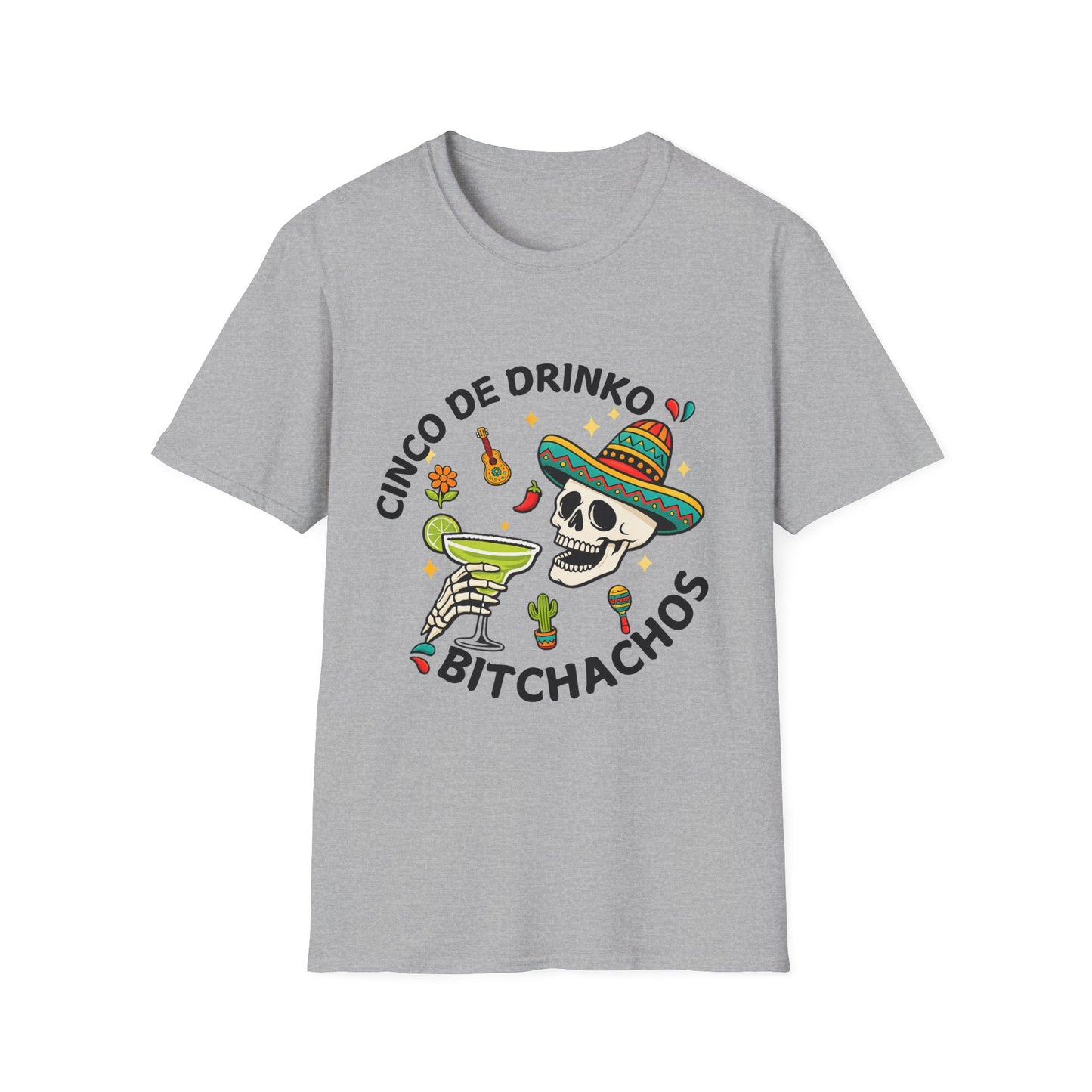 Cinco de Drinko T-Shirt – Funny Mexican Fiesta Skull Margarita Tee