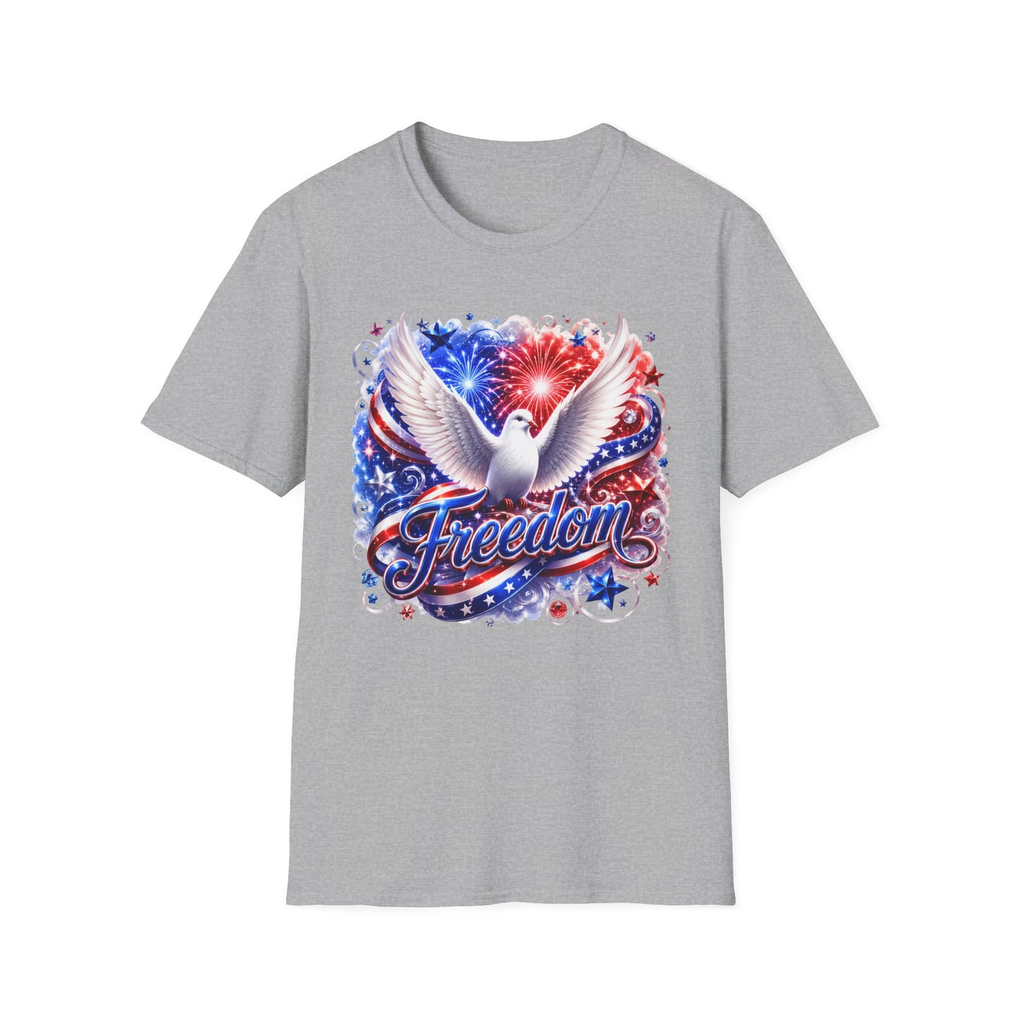 Freedom Dove T-Shirt — Patriotic USA 4th of July Fireworks Tee
