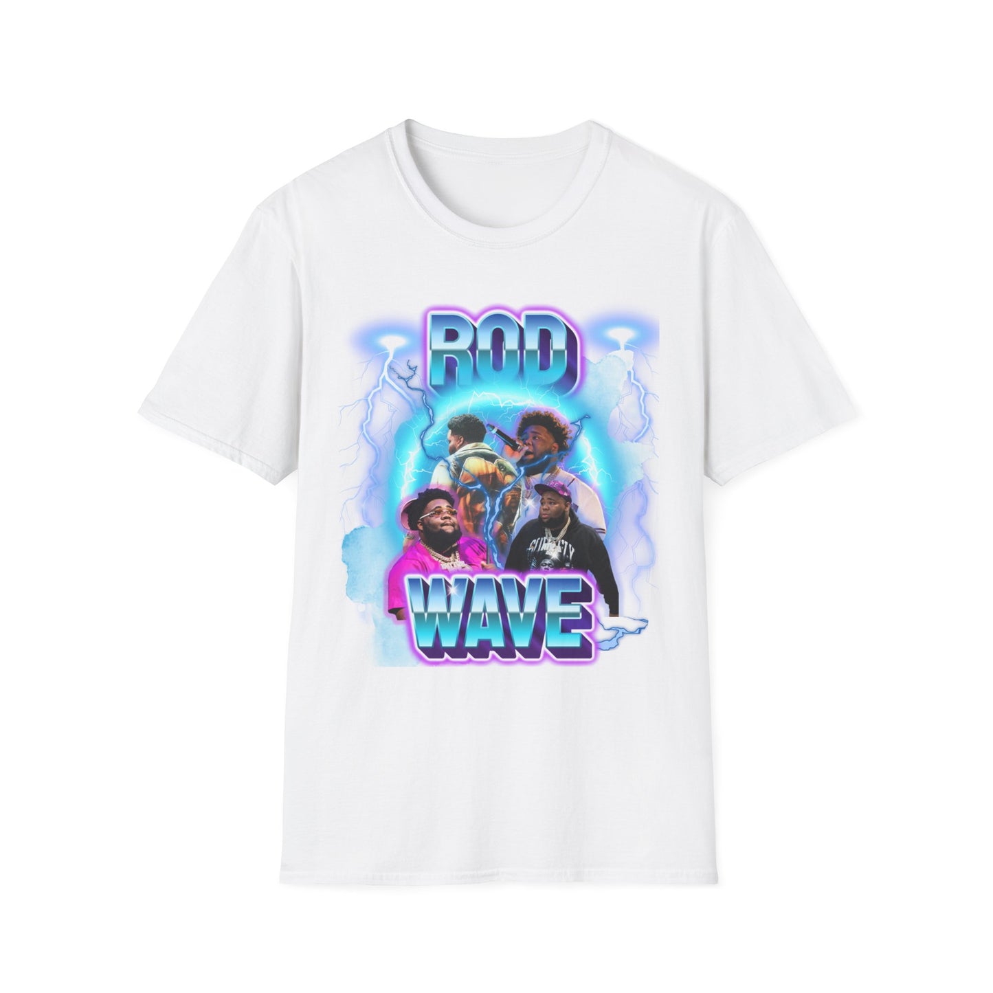 Rod Wave Graphic T-Shirt – Lightning Fan Art Glow Design (Unisex)