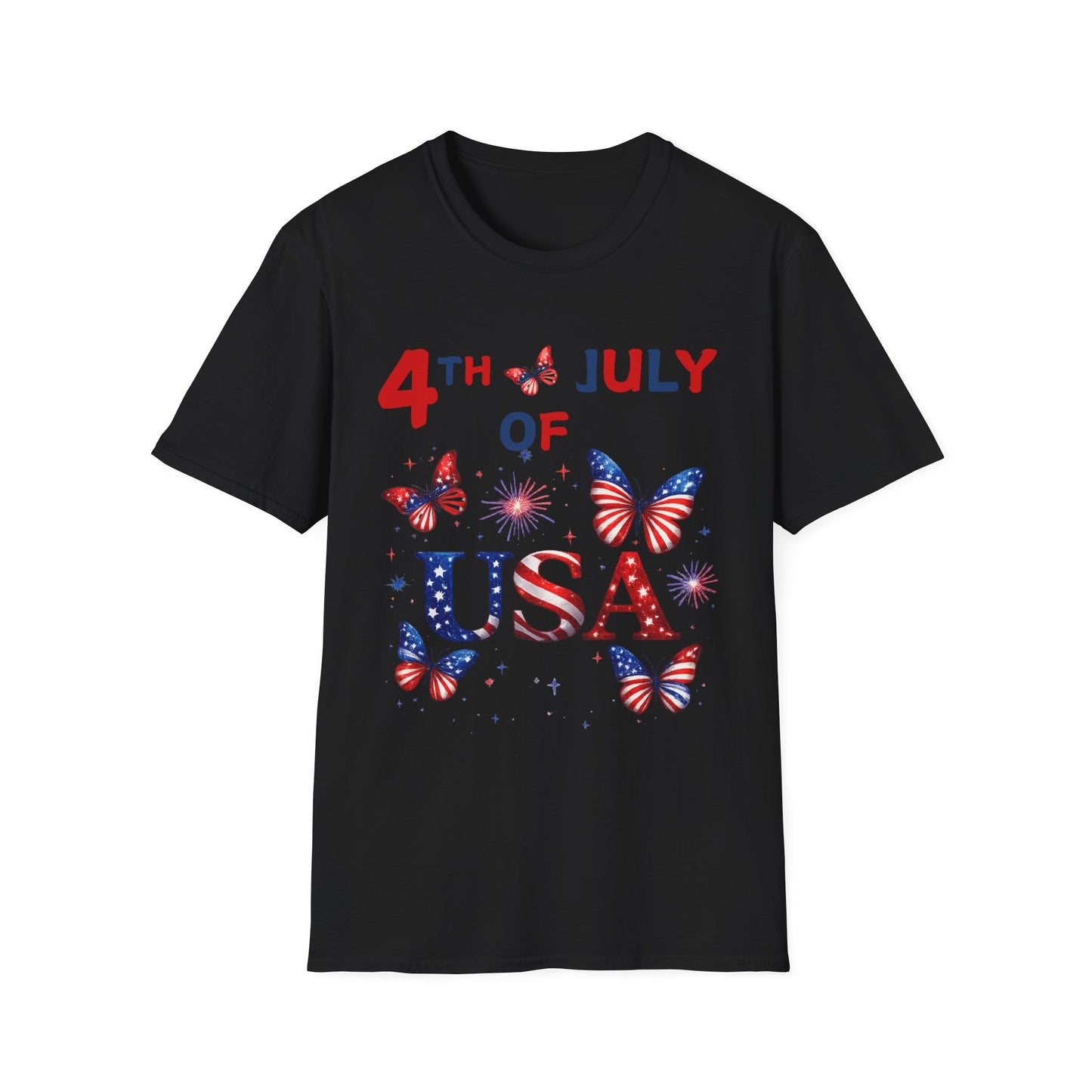 4th of July USA Butterfly T-Shirt