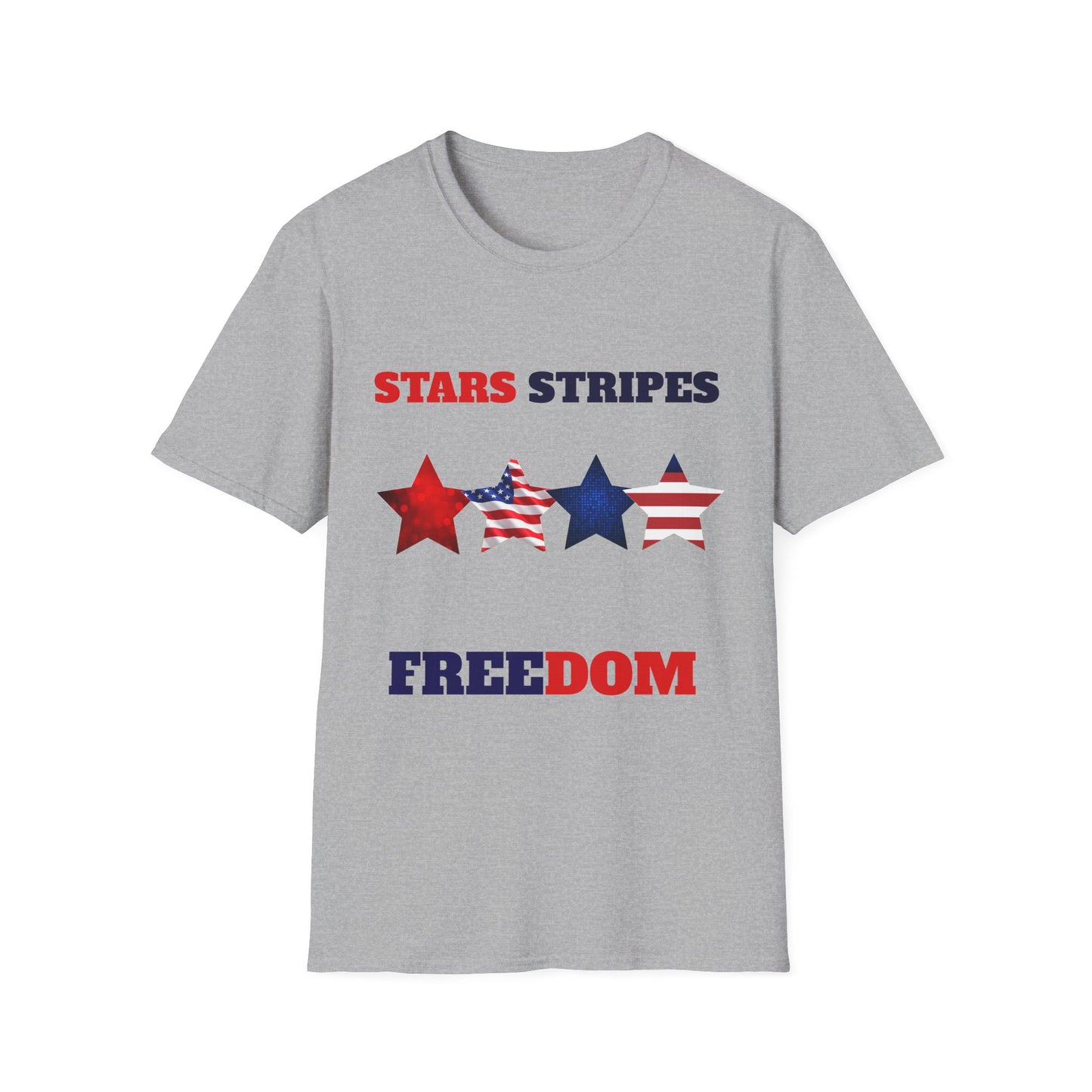 Patriotic "Stars Stripes Freedom" T-Shirt — American Flag Star Graphic