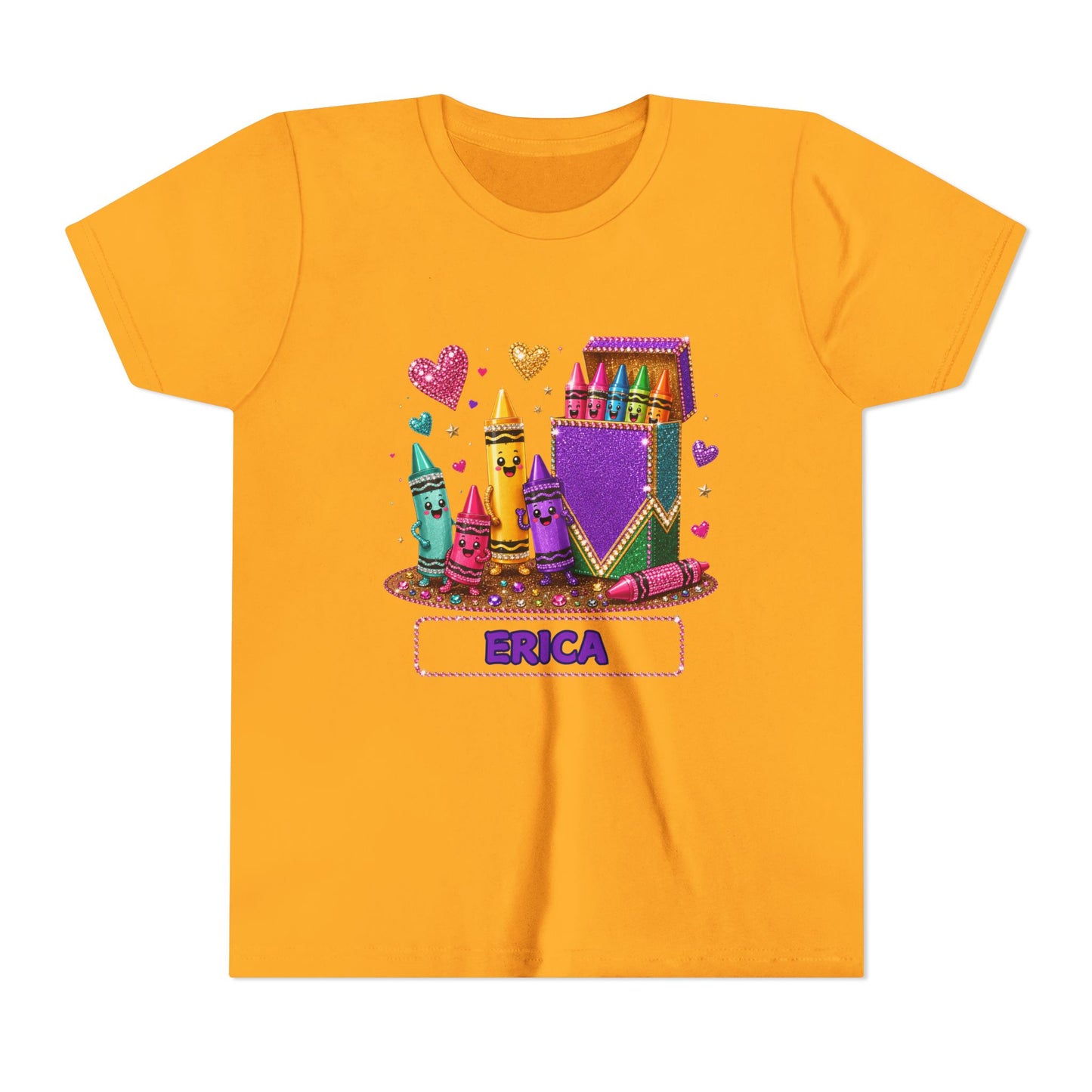 Kids Crayon Box Personalized Tee — Cute Colorful Art Shirt with Name