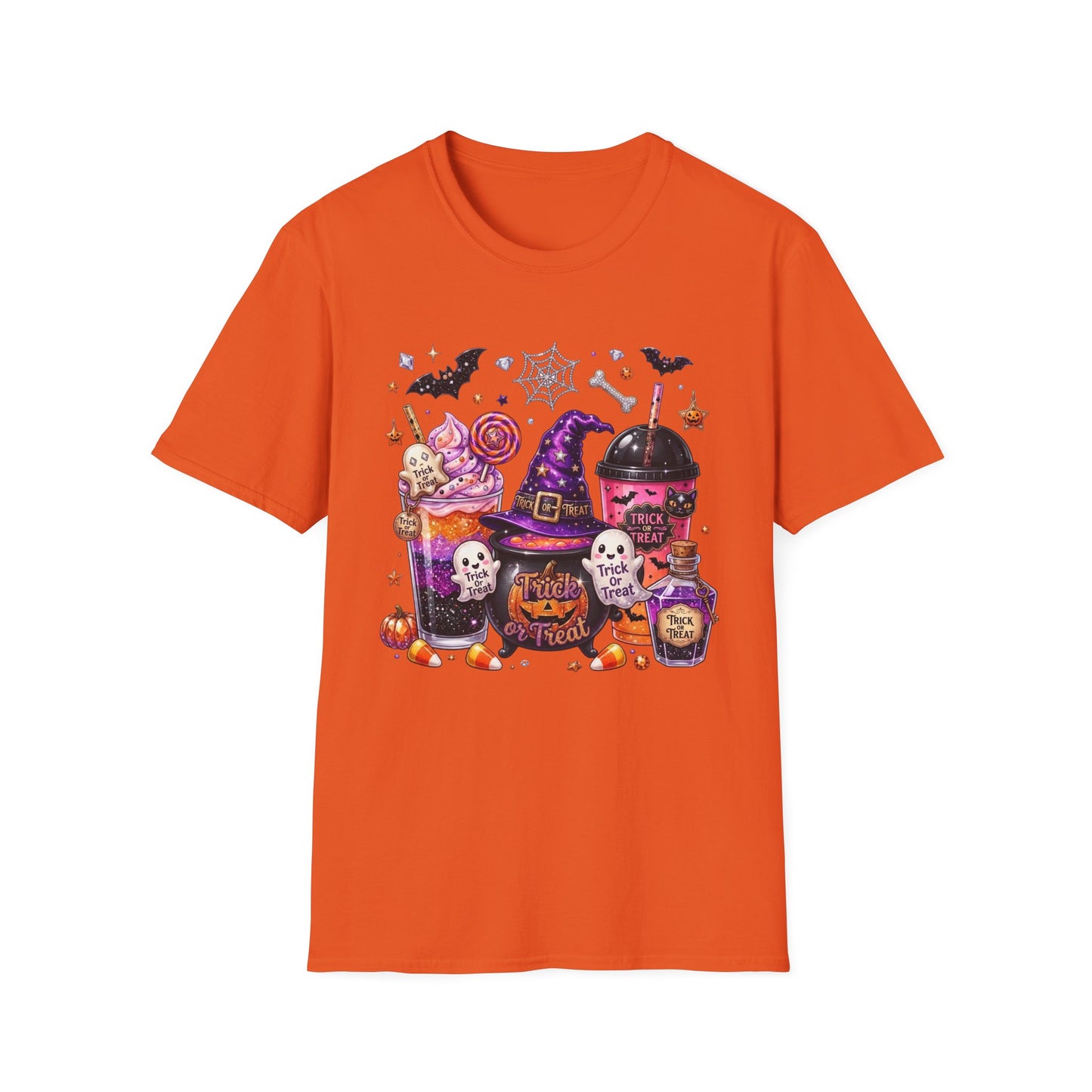 Halloween Candy & Cauldron T-Shirt — Trick or Treat Witchy Sweets Tee