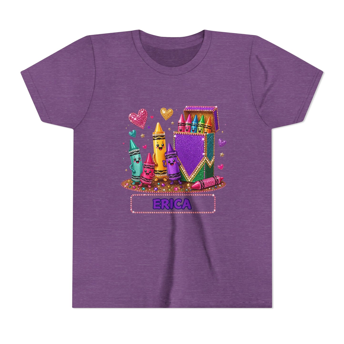 Kids Crayon Box Personalized Tee — Cute Colorful Art Shirt with Name