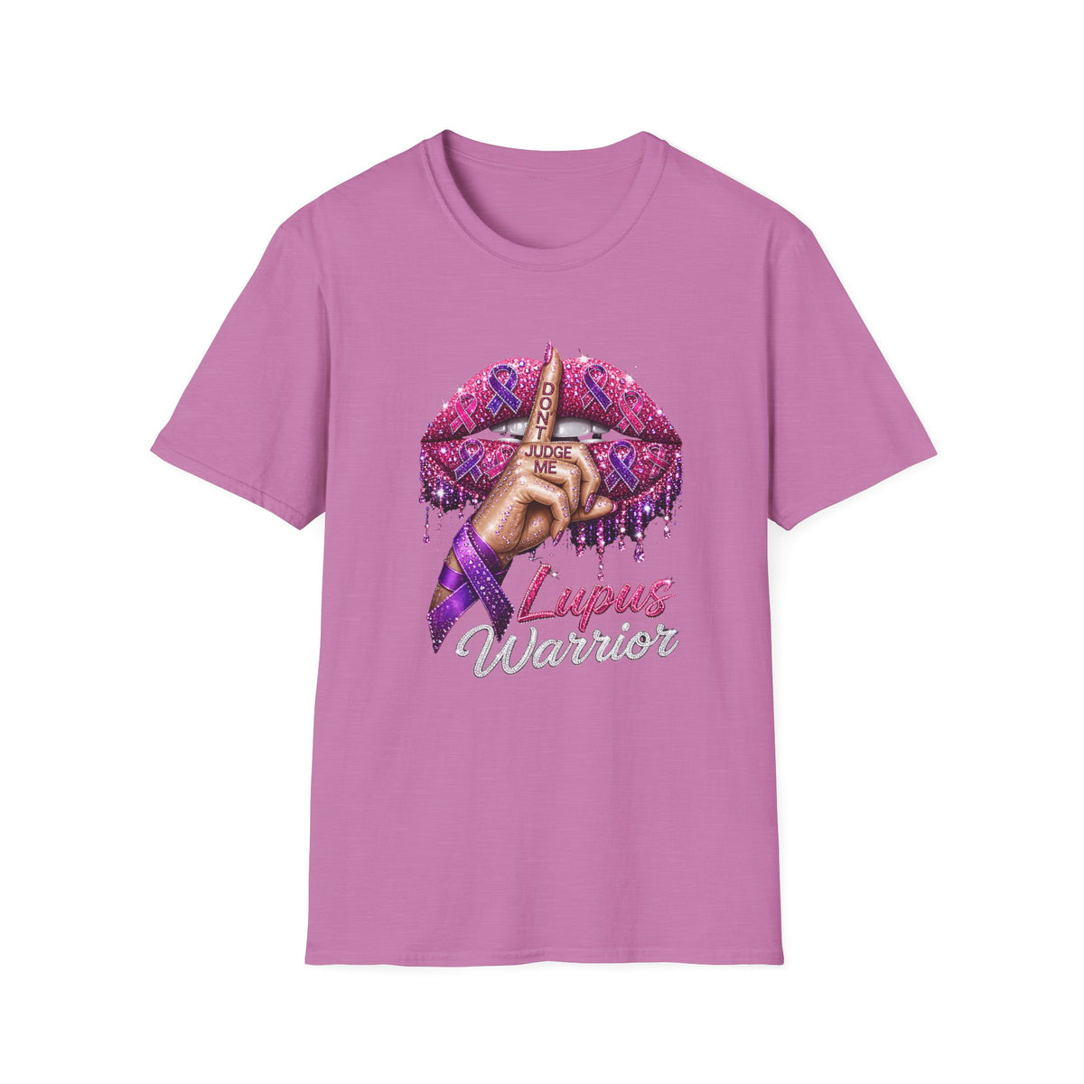 Lupus Warrior T-Shirt — Pink Ribbon ‘Don't Judge Me’ Lips Design