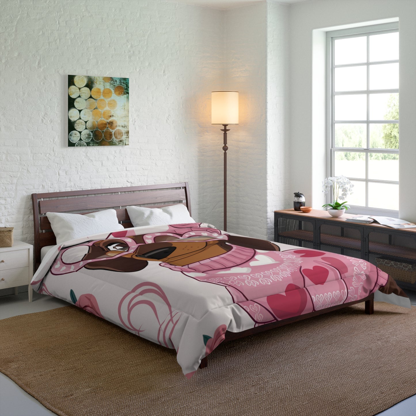 Cozy Dachshund Comforter / Matching Pillow Shams & Curtains Also Available!