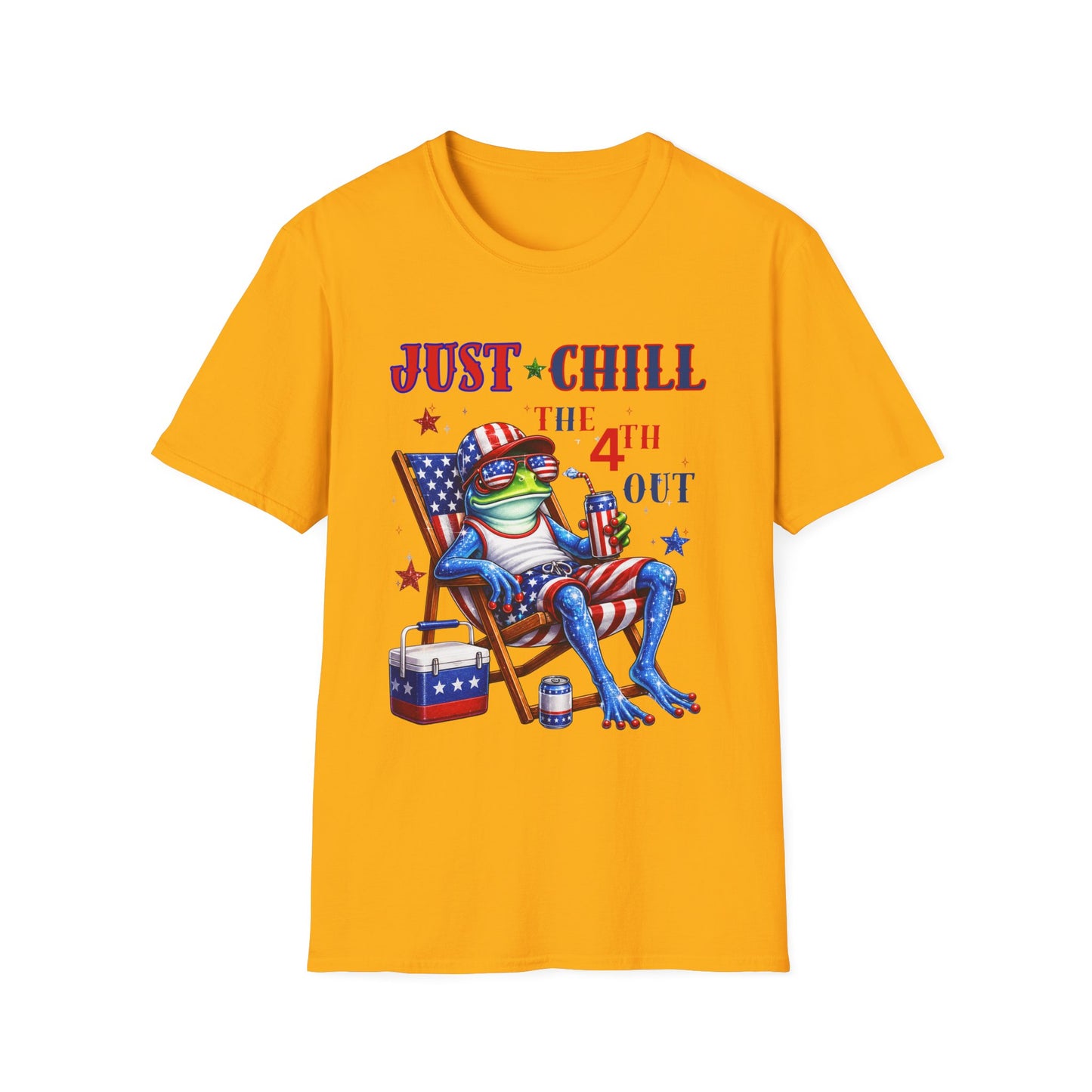 4th of July Frog T-Shirt - "Just Chill the 4th Out" Patriotic Tee