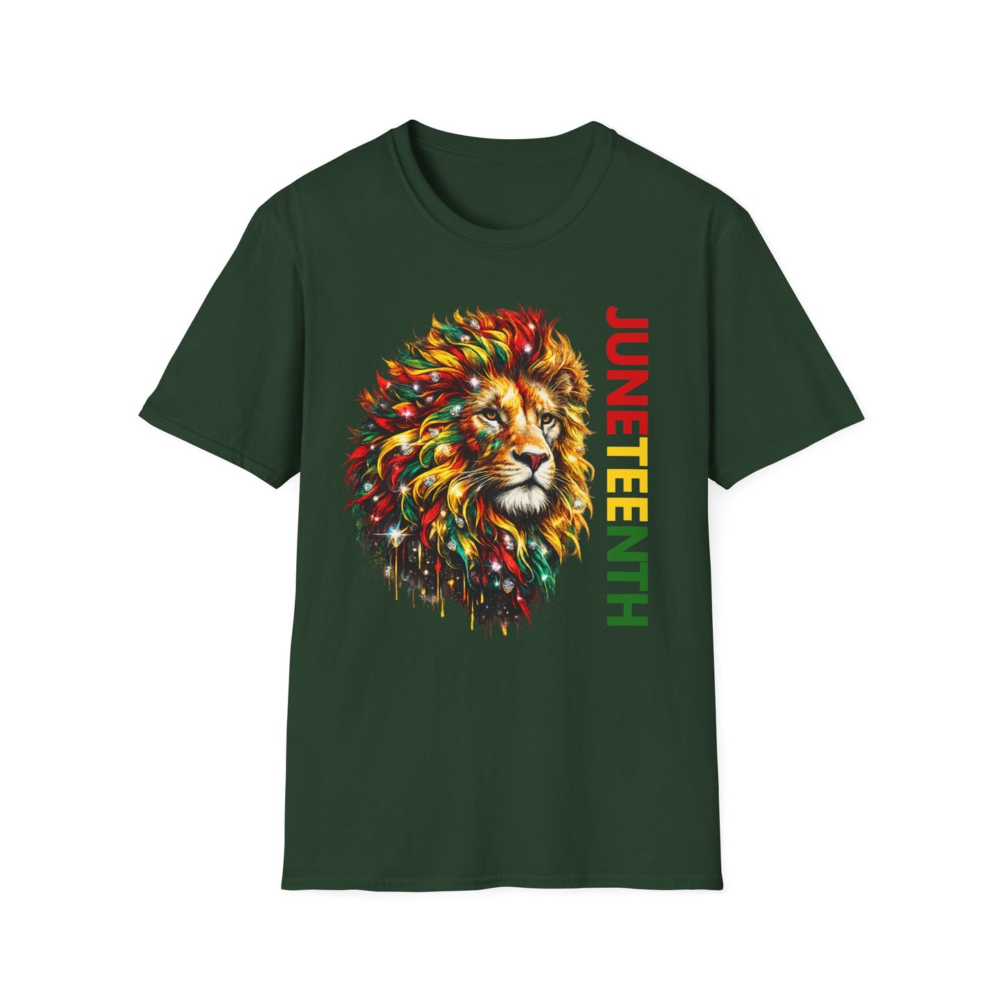 King of Freedom Juneteenth Lion Shirt-Colorful Rasta Mane Juneteenth Tee