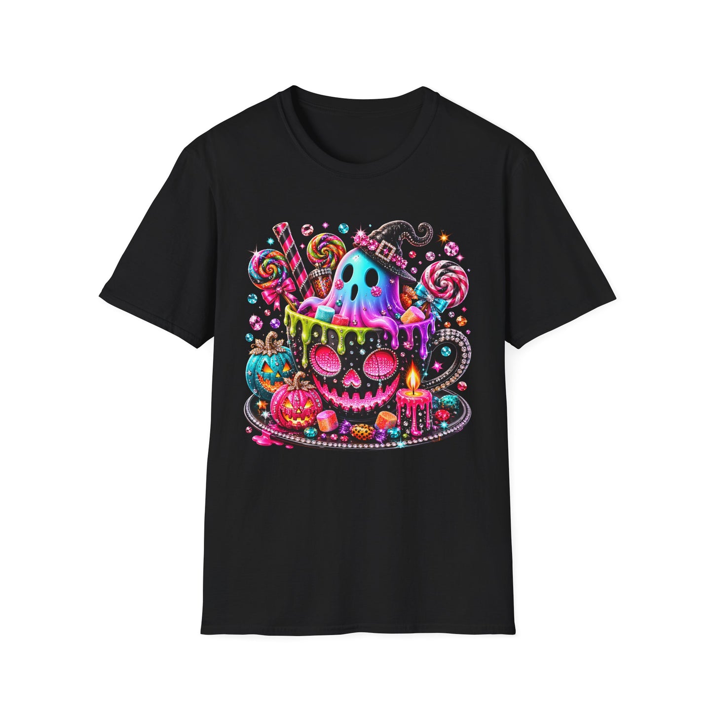Halloween Candy Cauldron T-Shirt — Cute Spooky Witch Candy Graphic