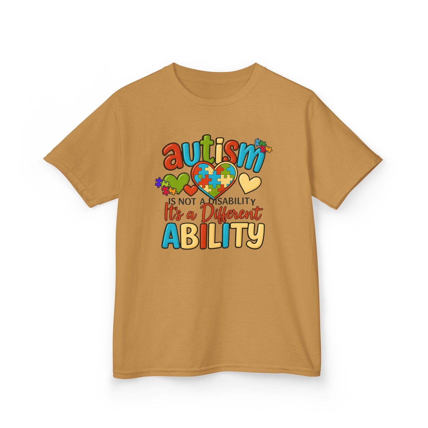 Inspirational Autism Graphic Tee  Not a Disability, Just a Different Ability