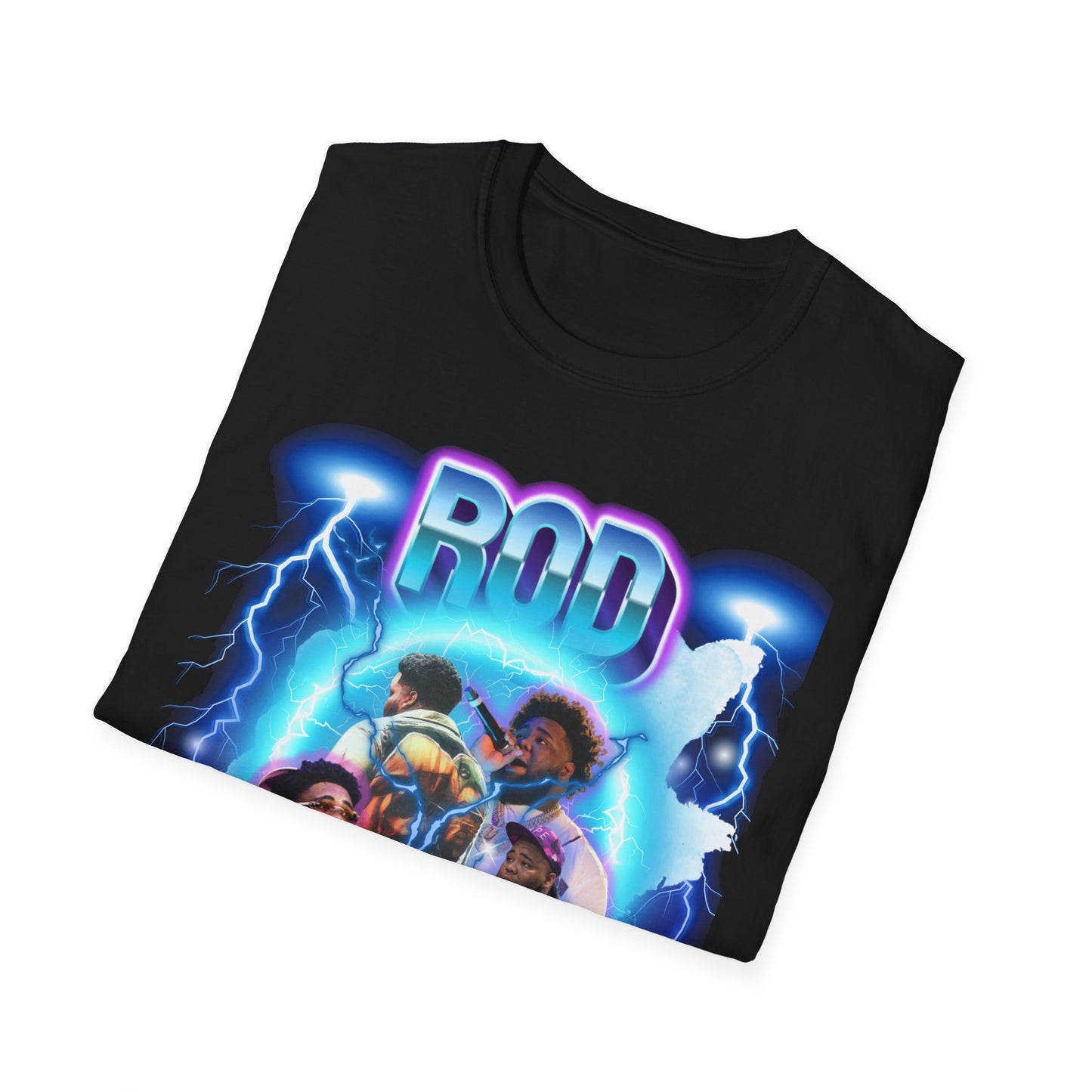 Rod Wave Graphic T-Shirt – Lightning Fan Art Glow Design (Unisex)