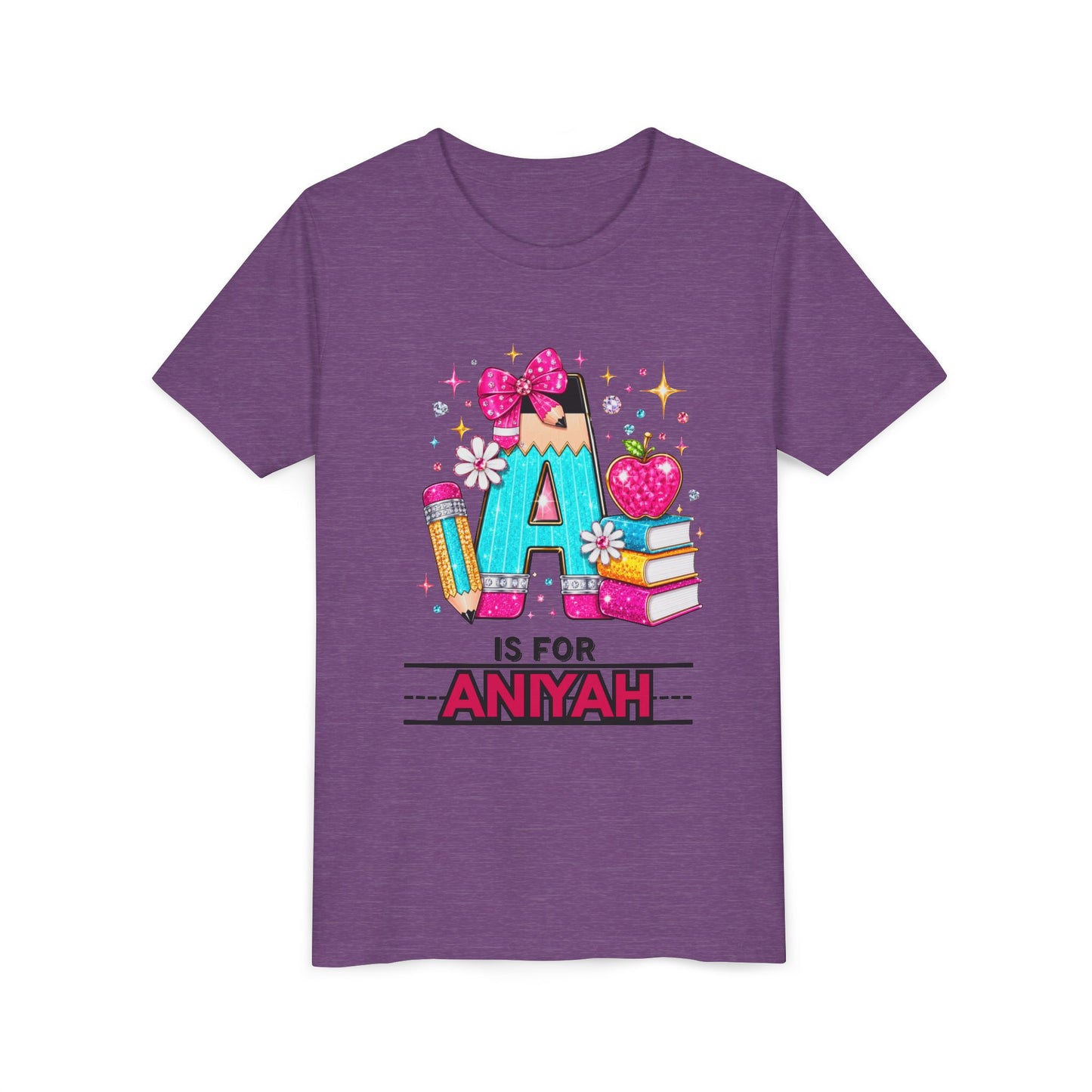 Youth Tee — "A Is For Anyah" Cute Back-to-School Name Shirt