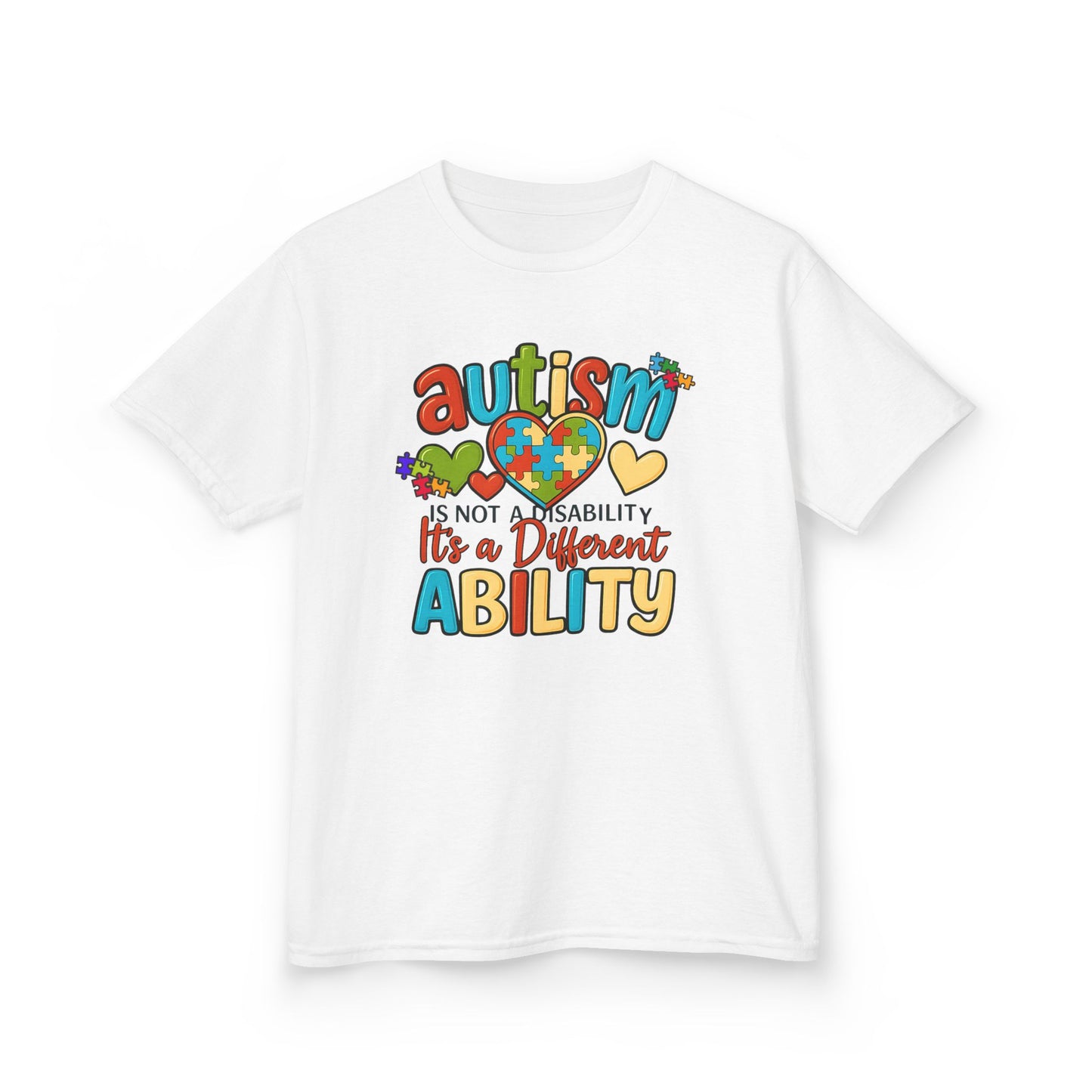 Inspirational Autism Graphic Tee  Not a Disability, Just a Different Ability
